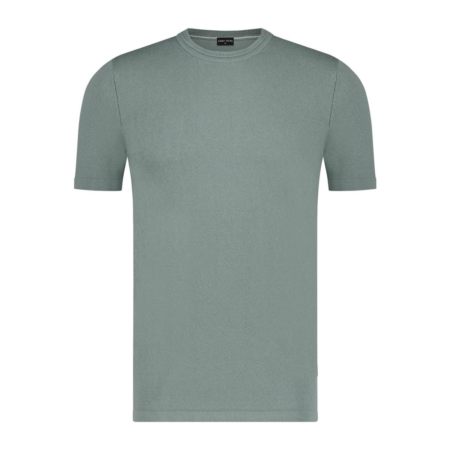Saint Steve gebreid T-shirt silver green