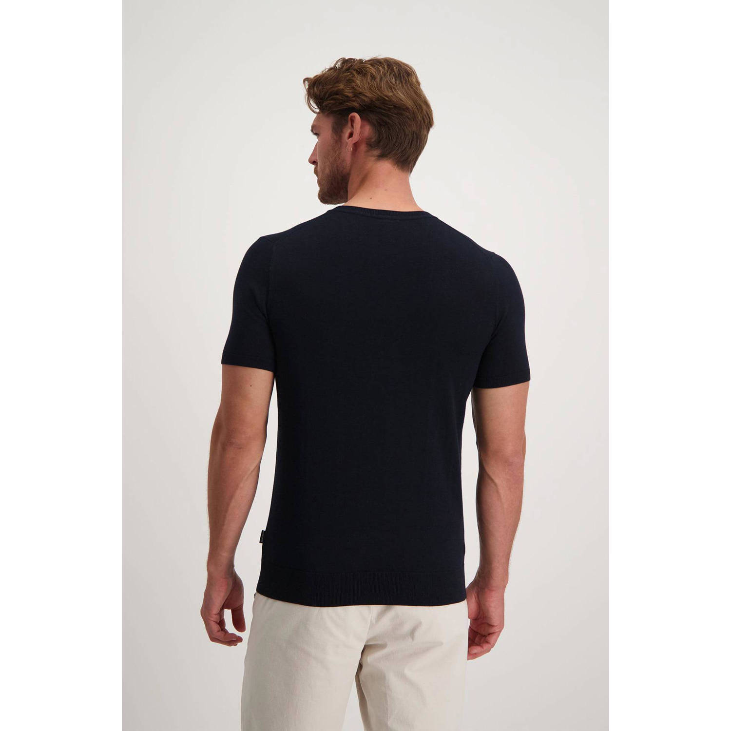 Saint Steve gebreid T-shirt dark navy