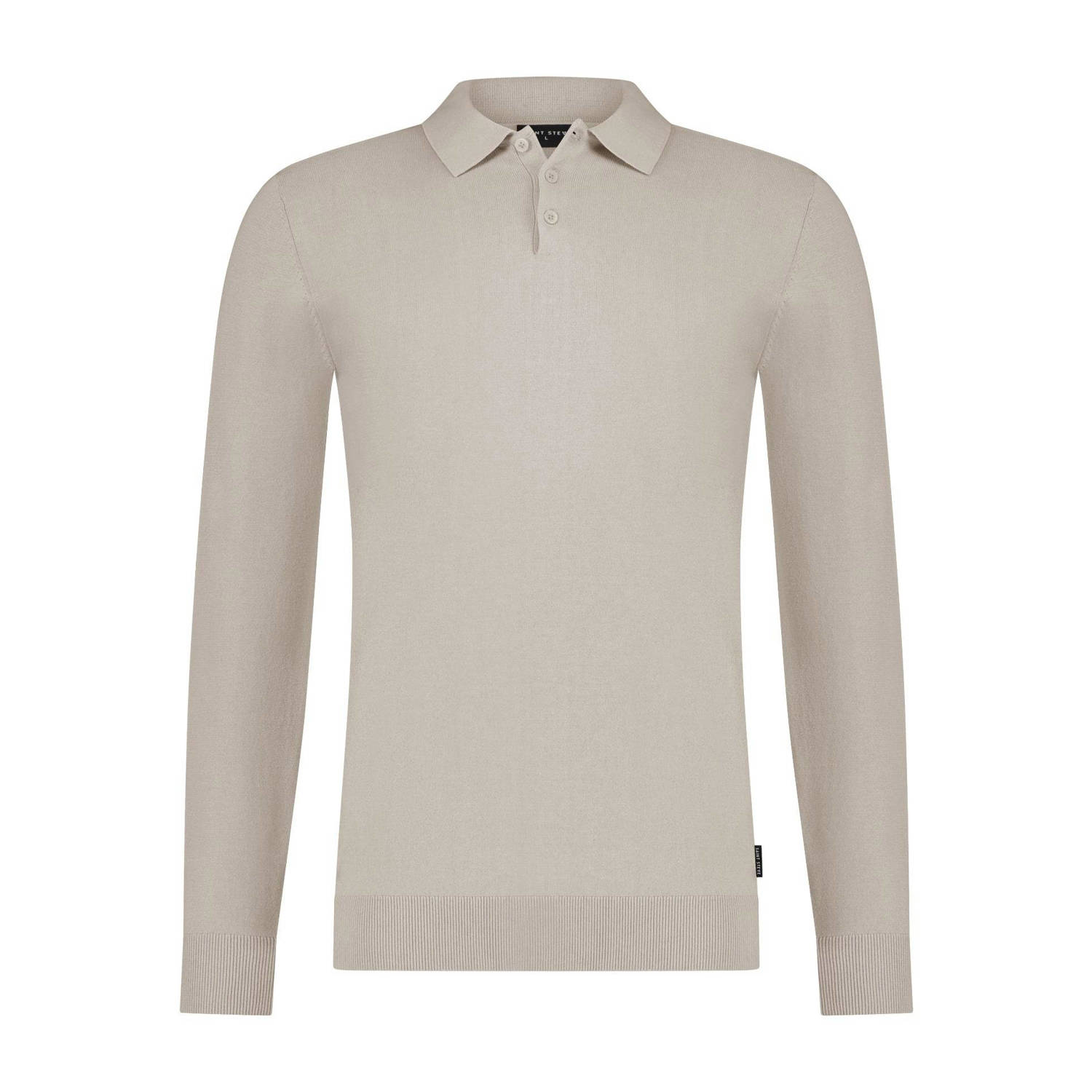 Saint Steve Berend Cement Gebreide Polo Beige Heren