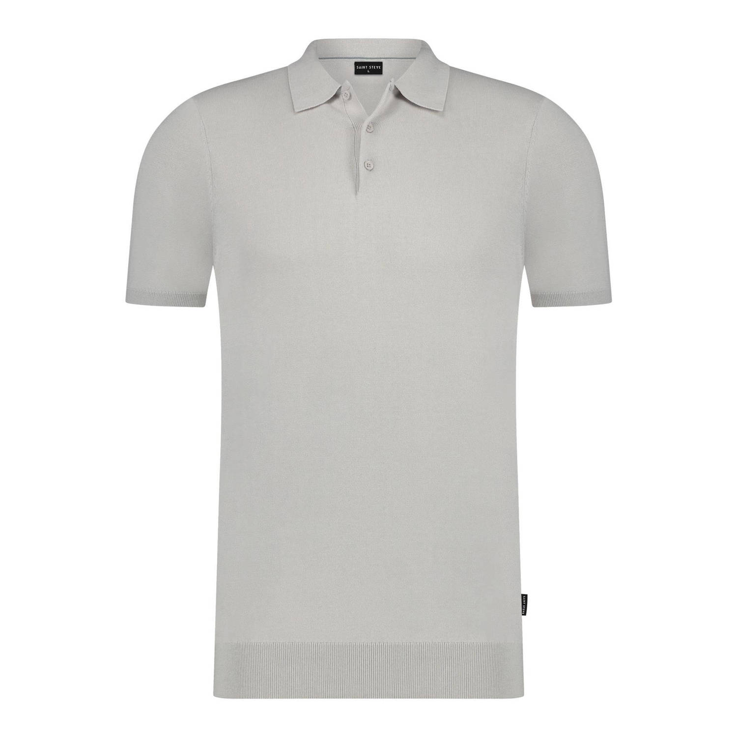 Saint Steve gebreide polo CHRIS kit grey