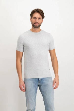 gebreid T-shirt white melange