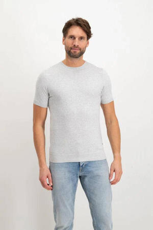 gebreid T-shirt white melange
