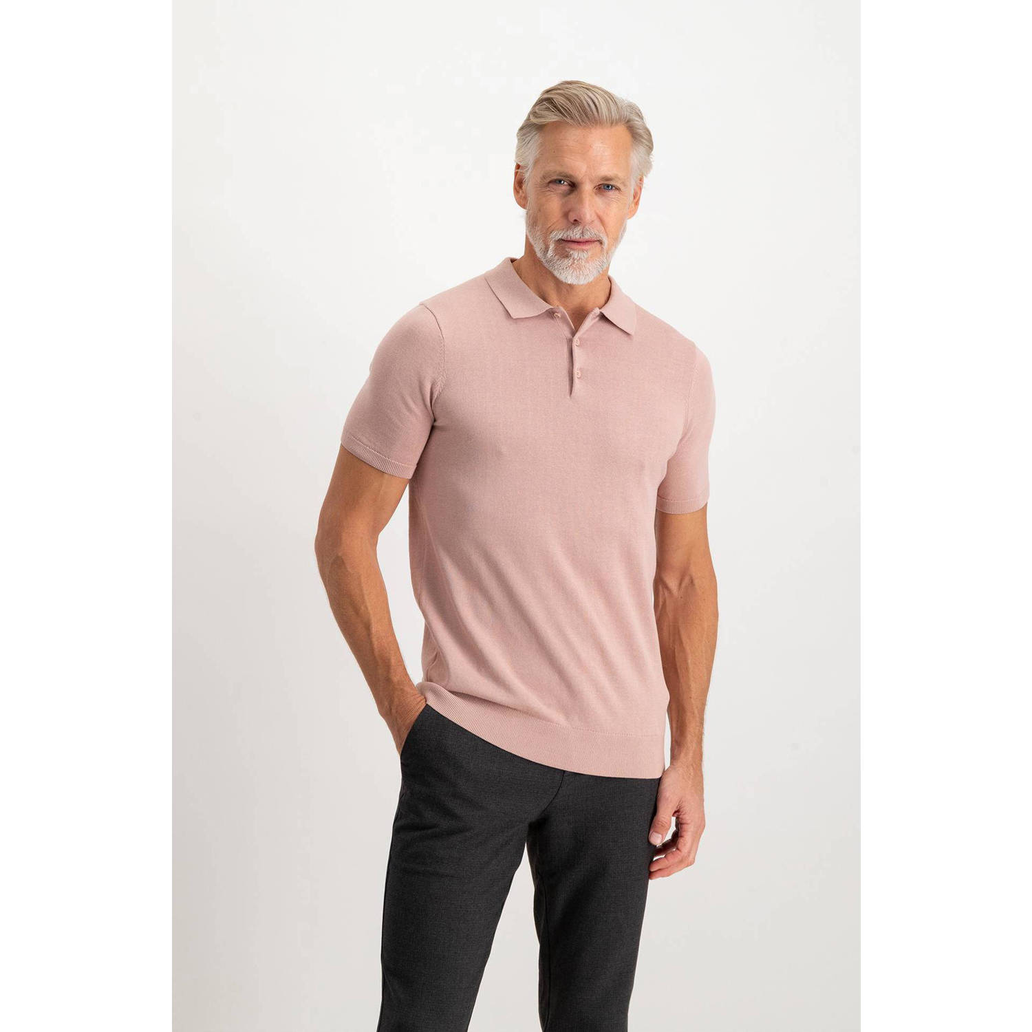 Saint Steve gebreide polo CHRIS powder pink