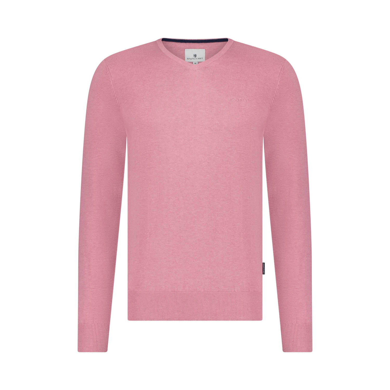 State of Art V-Hals Effen Pullover Pink Heren