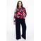 YOEK blouse DOLCE met all over print rood/ donkerblauw/ wit