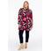 YOEK blouse met all over print rood/ donkerblauw/ wit