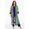 YOEK kimono met all over print groen/ paars