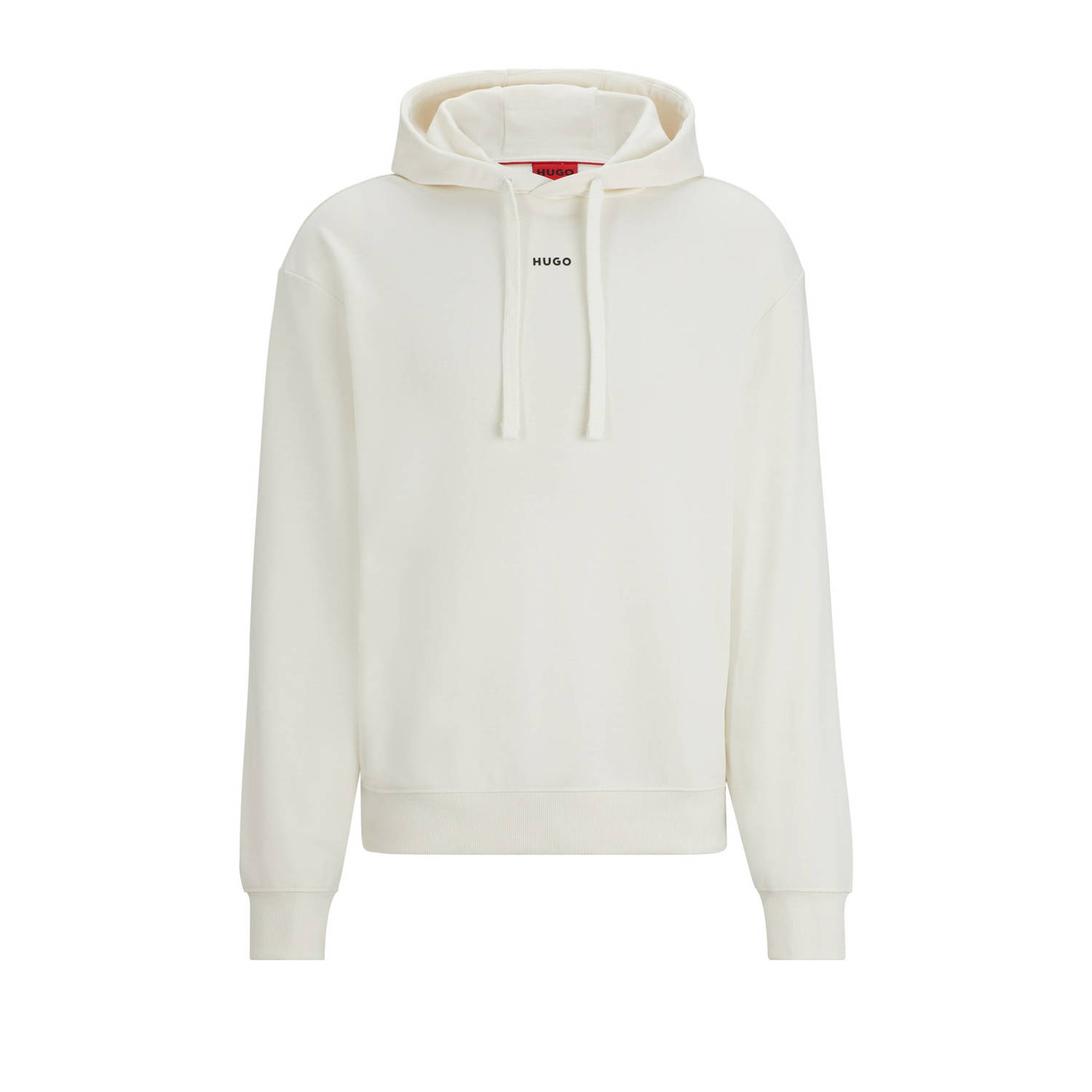 Hugo Boss Katoenen hoodie met contrasterend logo Beige Heren