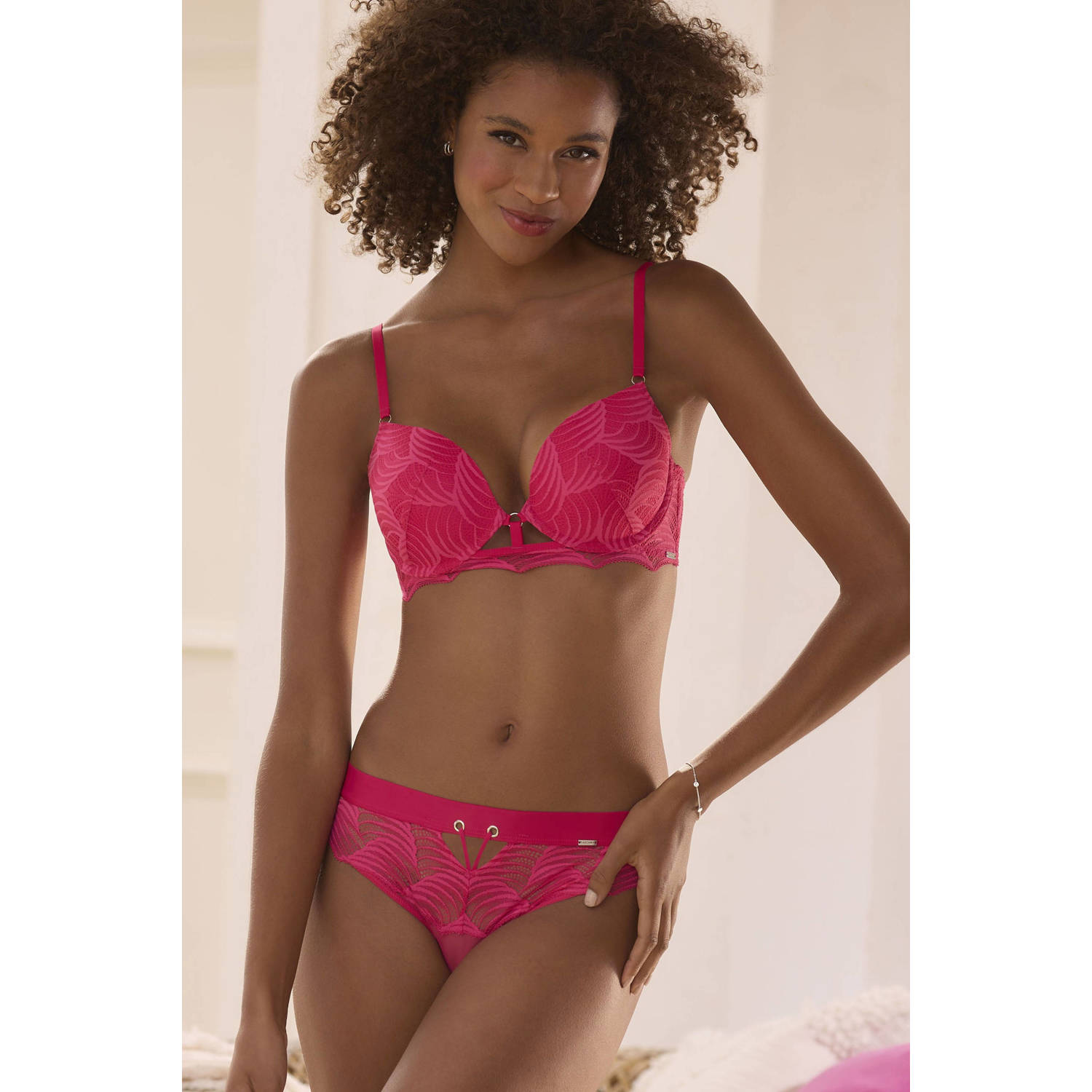 Lascana voorgevormde push-up bh fuchsia