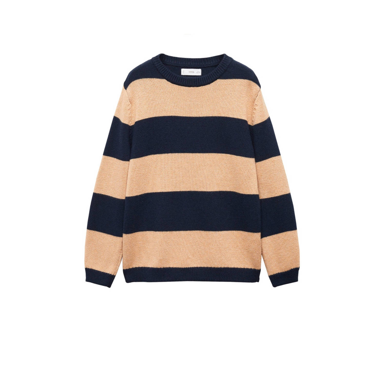 Mango Kids gestreepte sweater donkerblauw zand