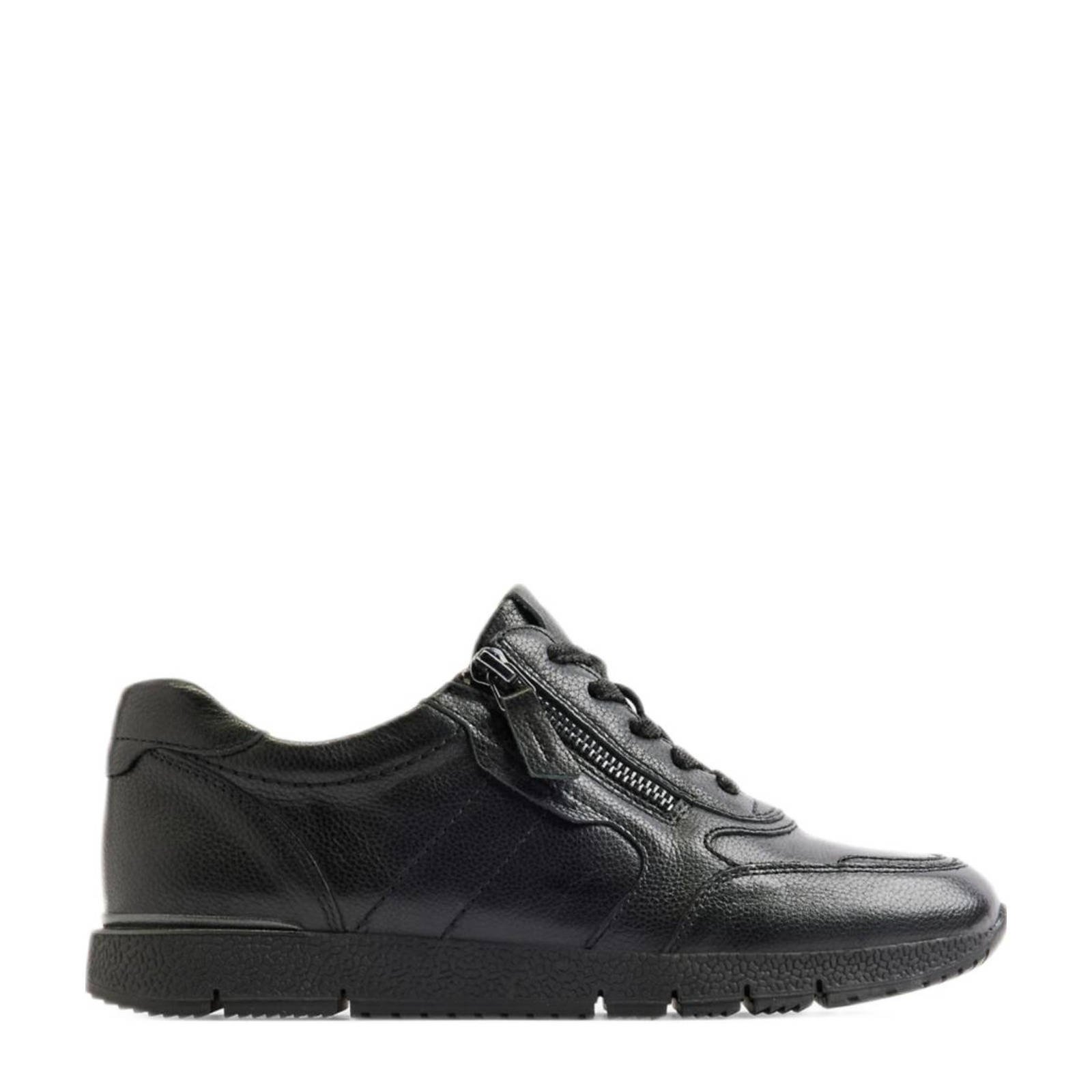 comfort leren sneakers zwart