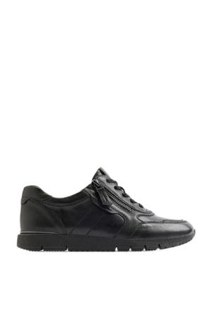 comfort leren sneakers zwart