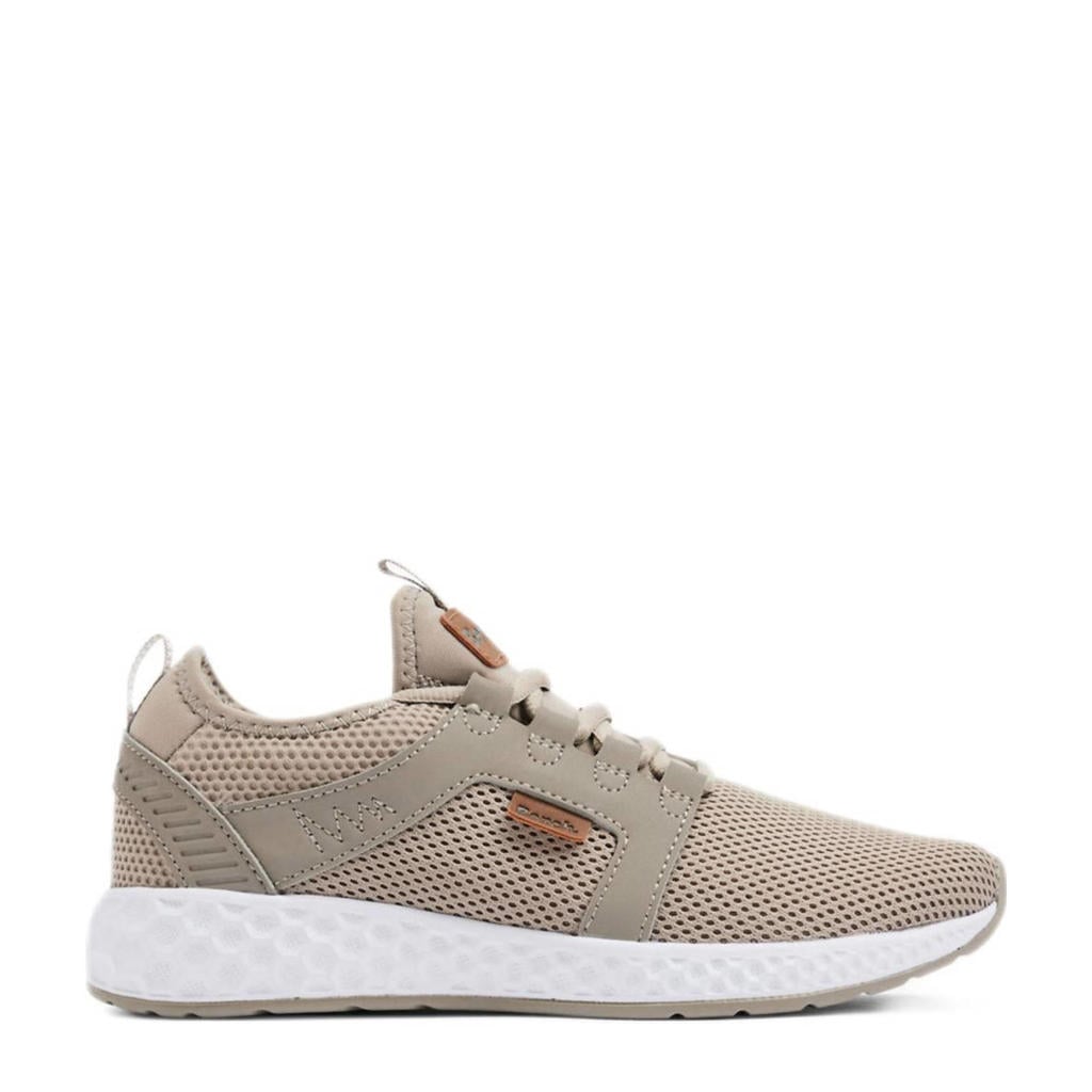 Taupe heren Bench sneakers van textiel/synthetisch met veters en logo