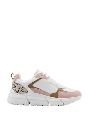   chunky sneakers wit/roze