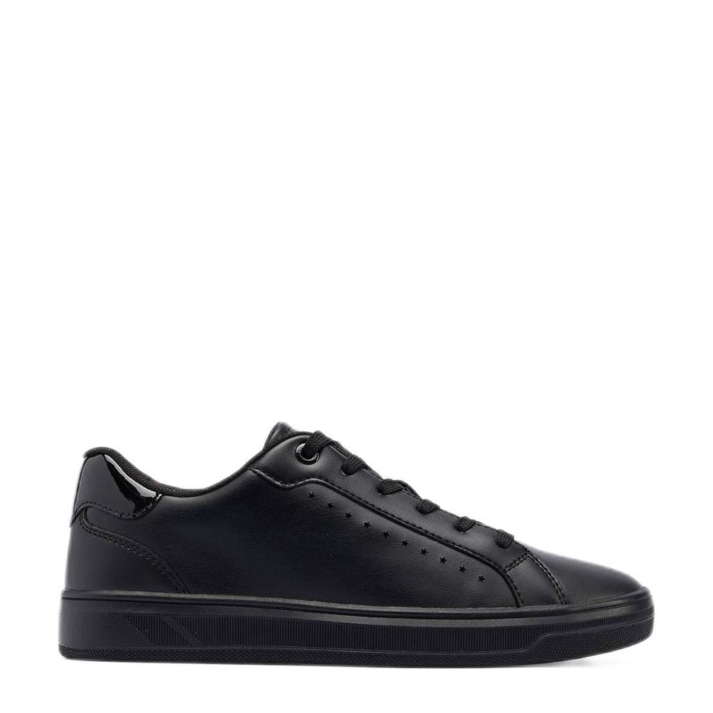 Zwarte dames Graceland sneakers van imitatie leer/rubber/mesh met veters