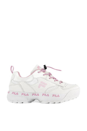 chunky sneakers wit/roze