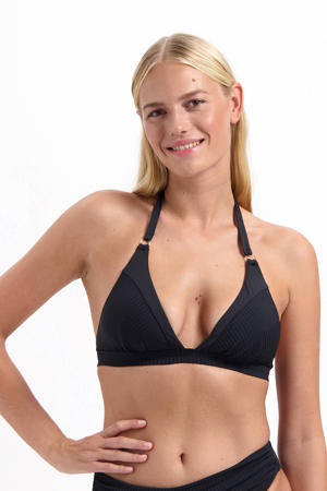 voorgevormde halter bikinitop zwart