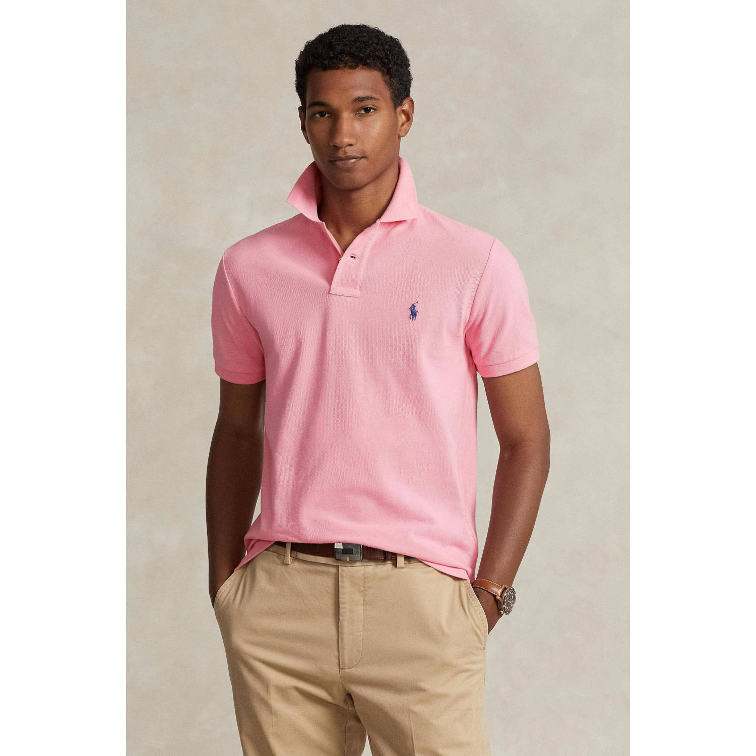 POLO Ralph Lauren slim fit polo met logo pink