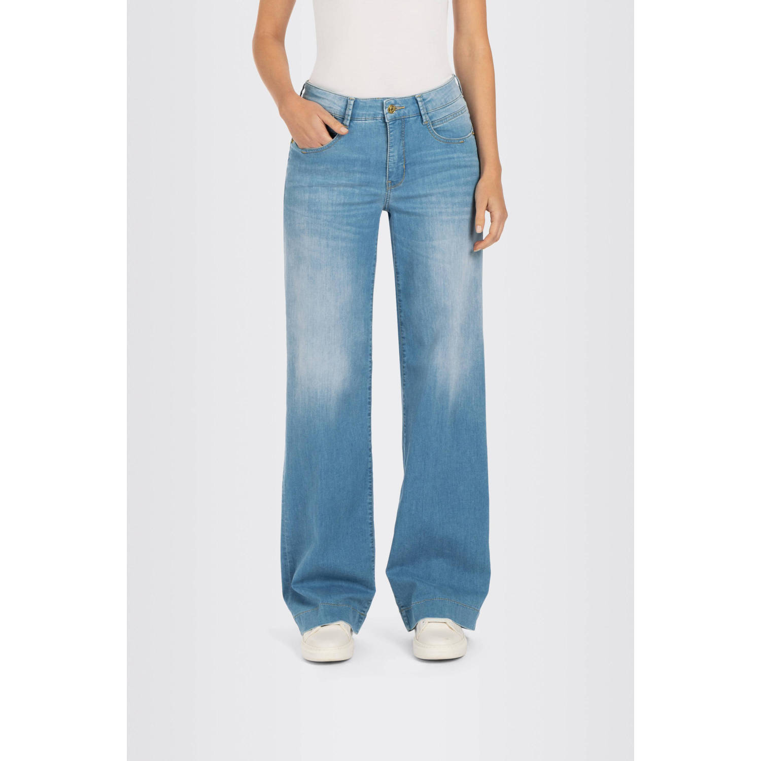 MAC high waist wide leg jeans Rich Palazzo light blue denim