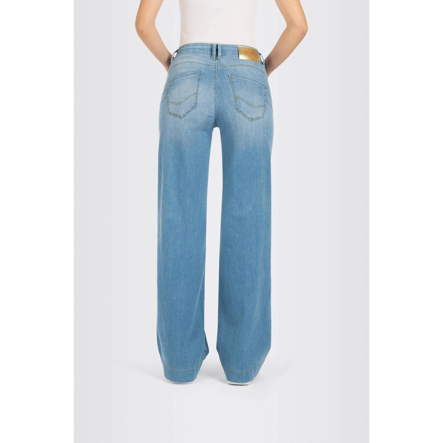 MAC high waist wide leg jeans Rich Palazzo light blue denim