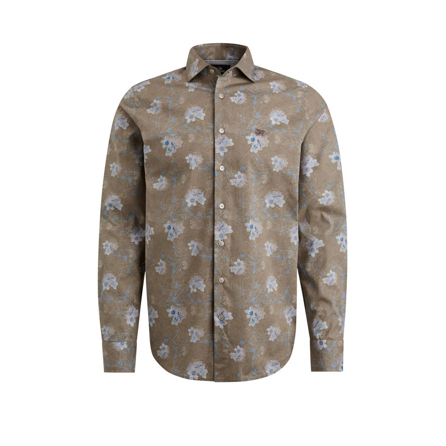 Vanguard slim fit overhemd met all over print grijs