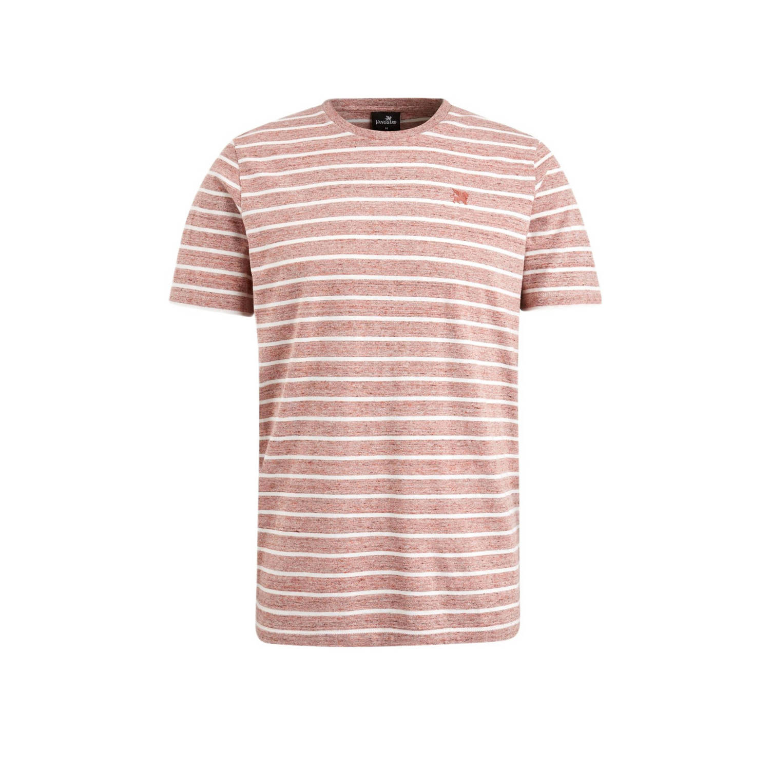 Vanguard gestreept regular fit T-shirt bruin roze