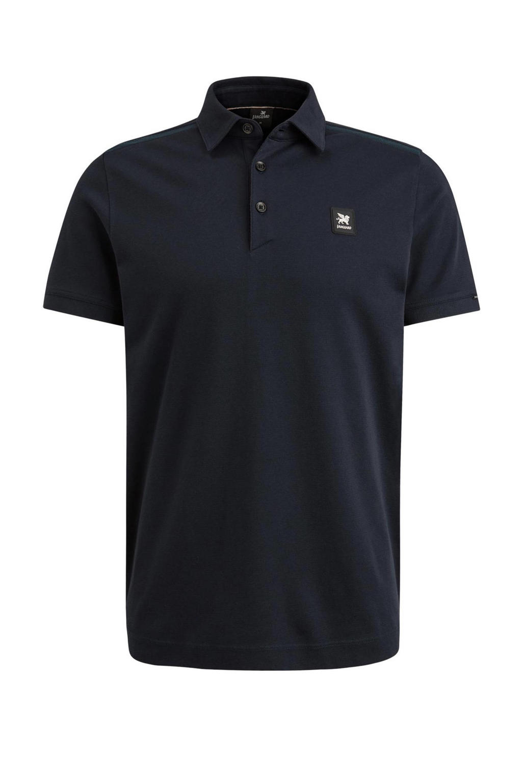 Vanguard regular fit polo met logo donkerblauw | wehkamp