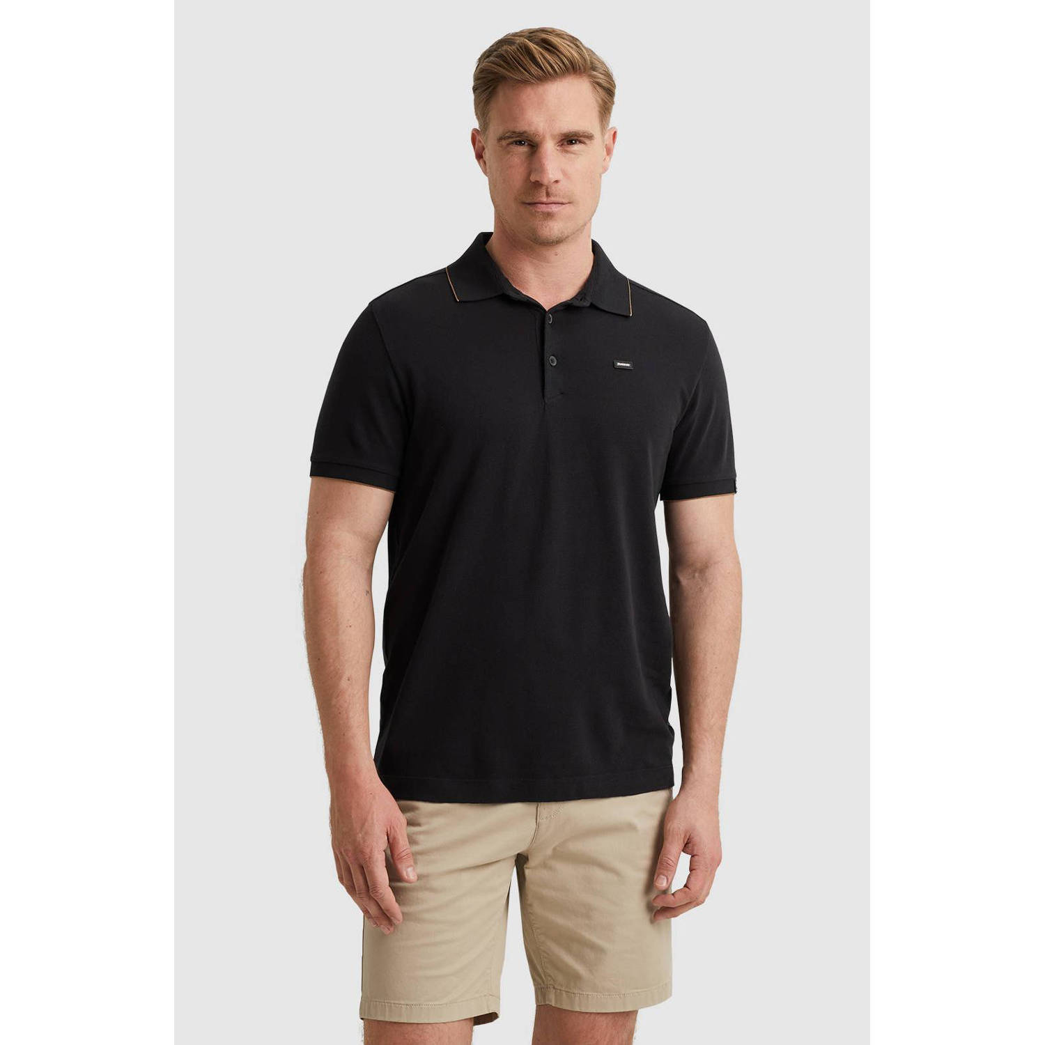 Vanguard polo met logo zwart
