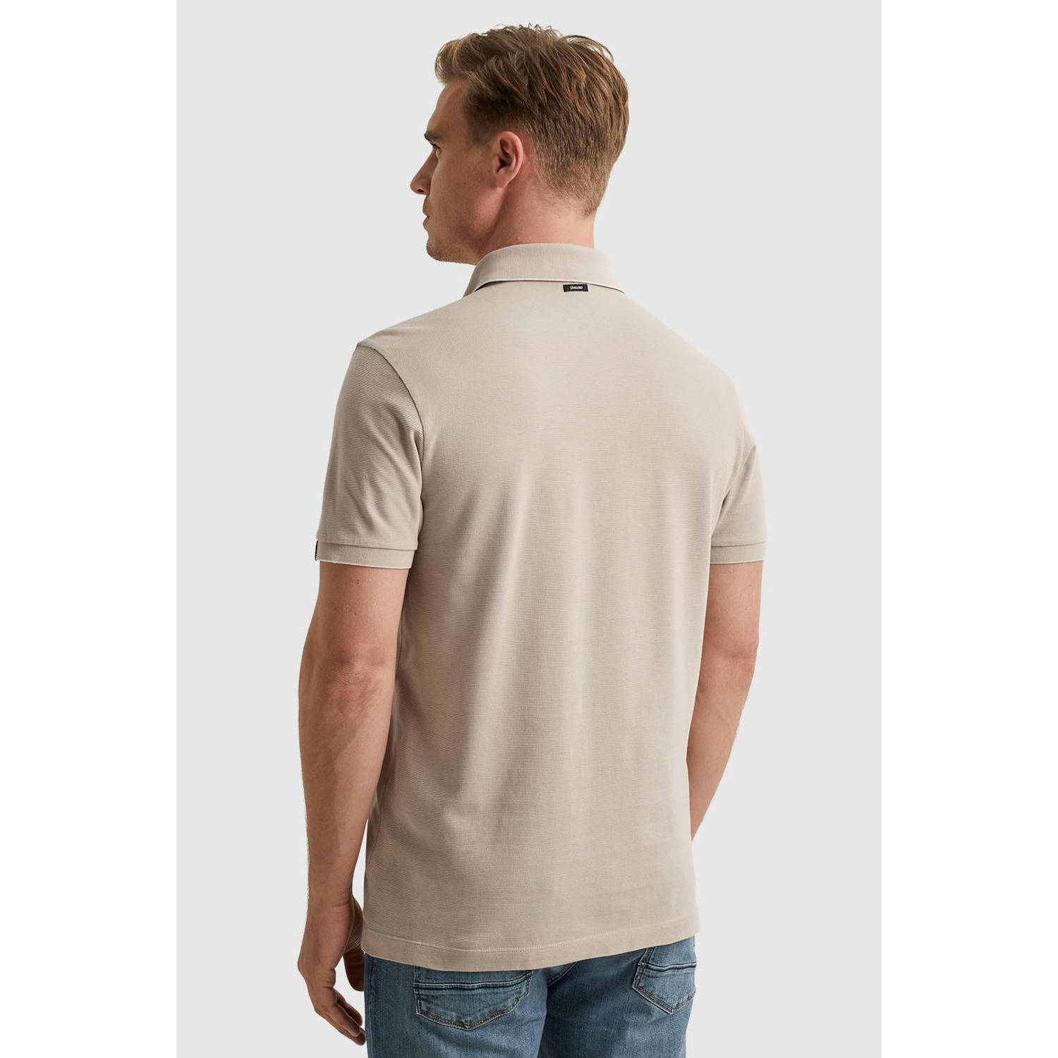 Vanguard polo met logo beige