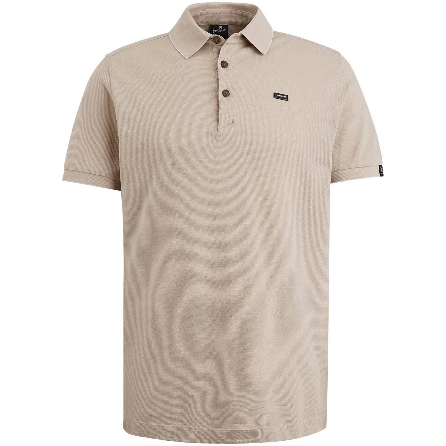 VANGUARD Heren Polo's & T-shirts Short Sleeve Polo Pique Waffle Structure Beige