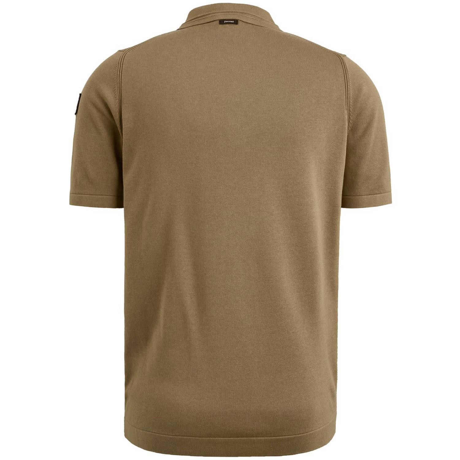 Vanguard gebreide regular fit polo met ingebreid patroon bruin