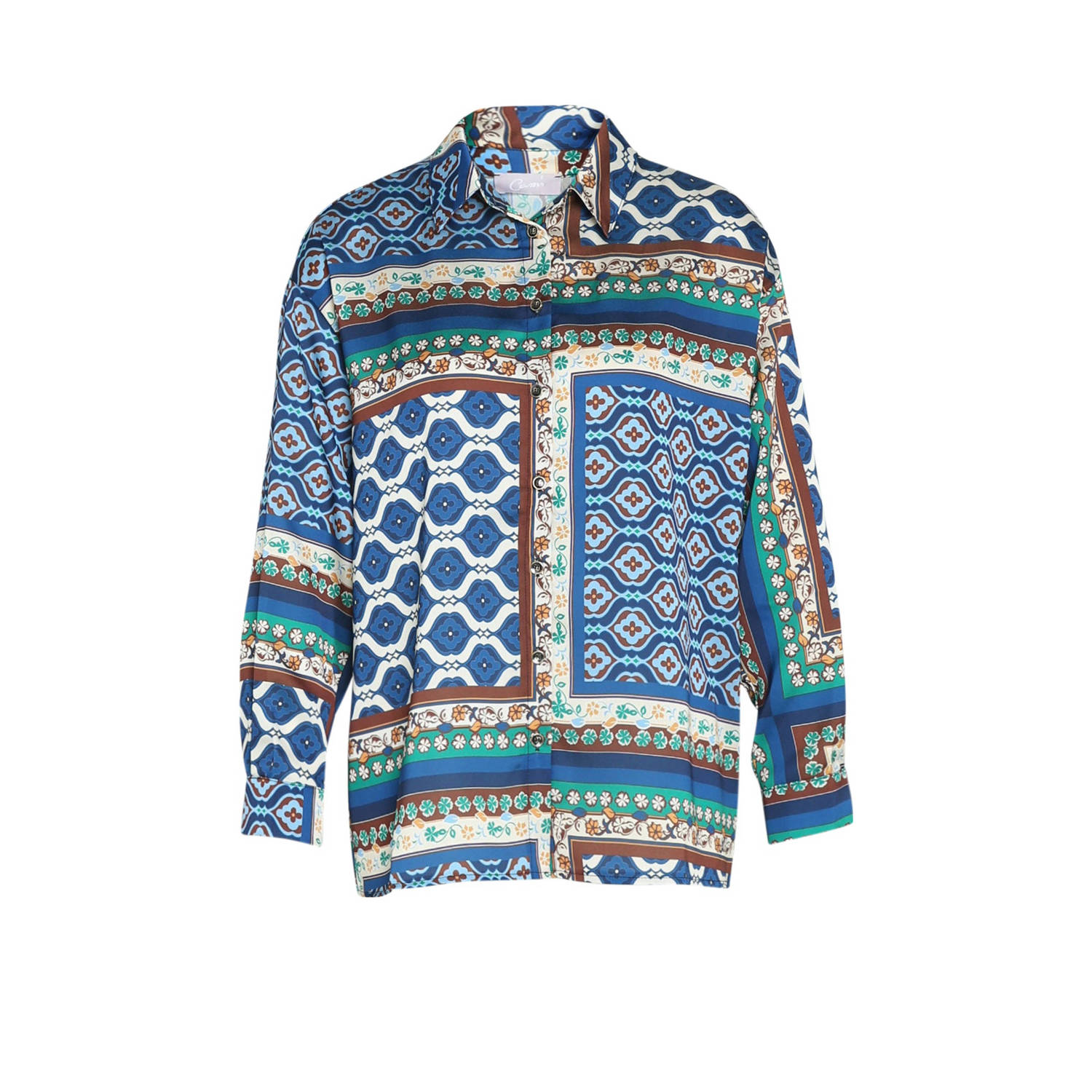 Cassis blouse met all over print blauw