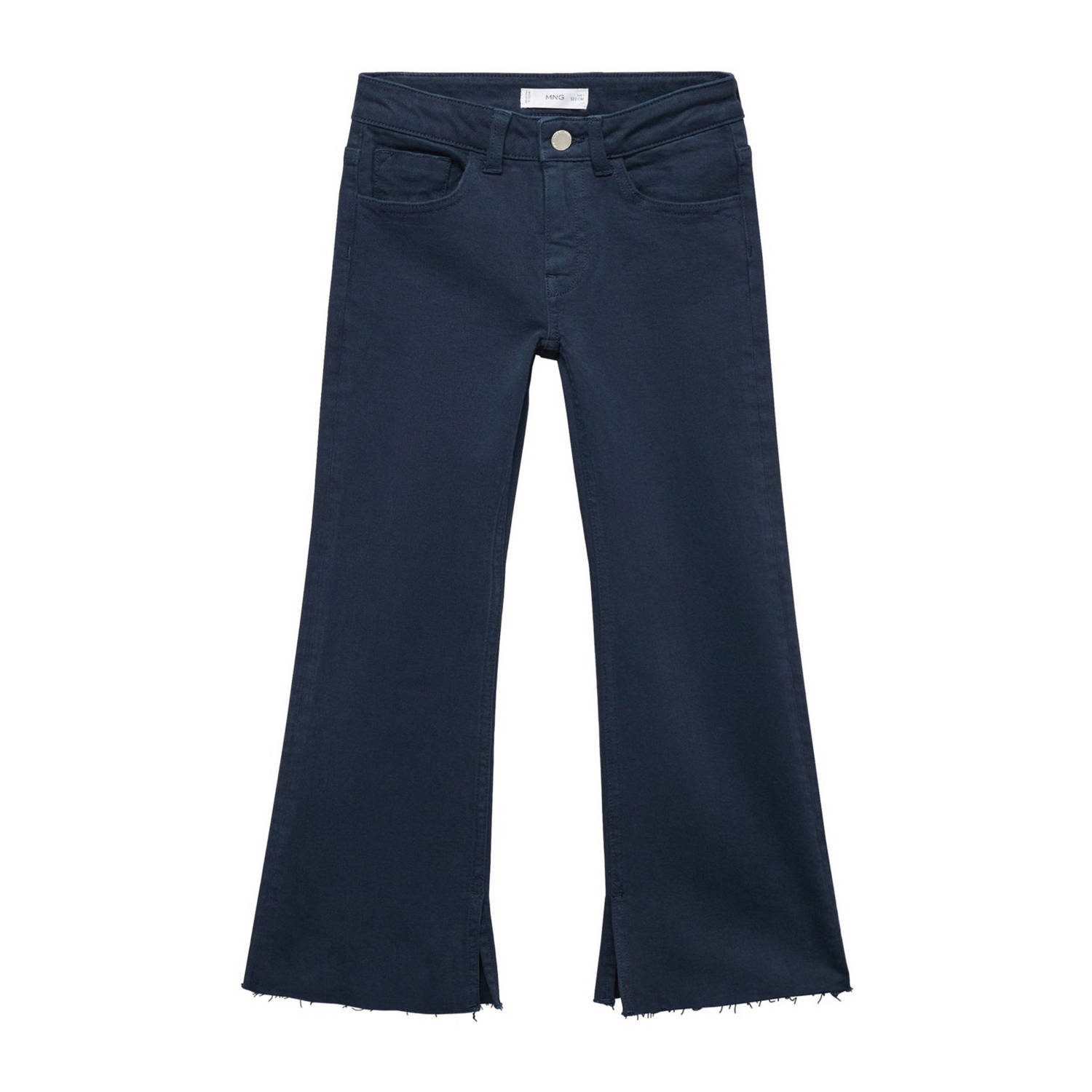 Mango Kids flared jeans donkerblauw Meisjes Denim Effen 116