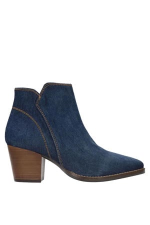 denim enkellaarzen blauw