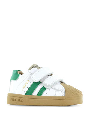 leren sneakers wit/groen