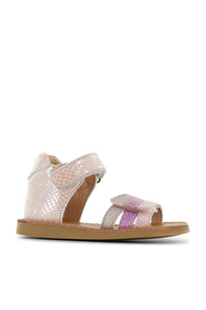 leren sandalen roze/multi