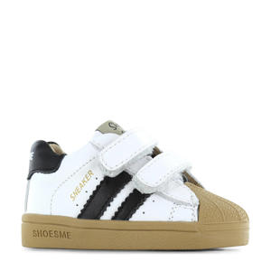   leren sneakers wit/zwart