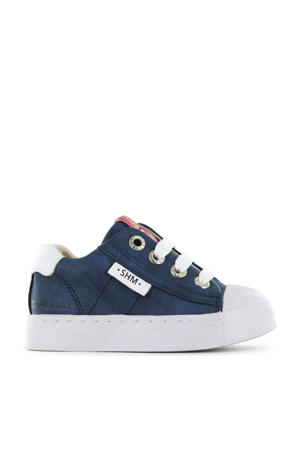   leren sneakers donkerblauw