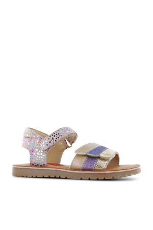 leren sandalen roze metallic