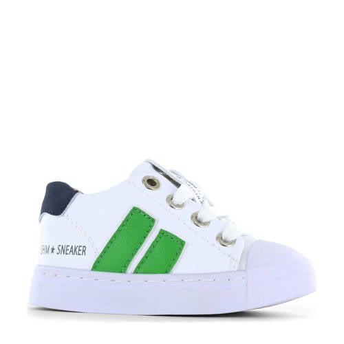 Shoesme leren sneakers wit/groen
