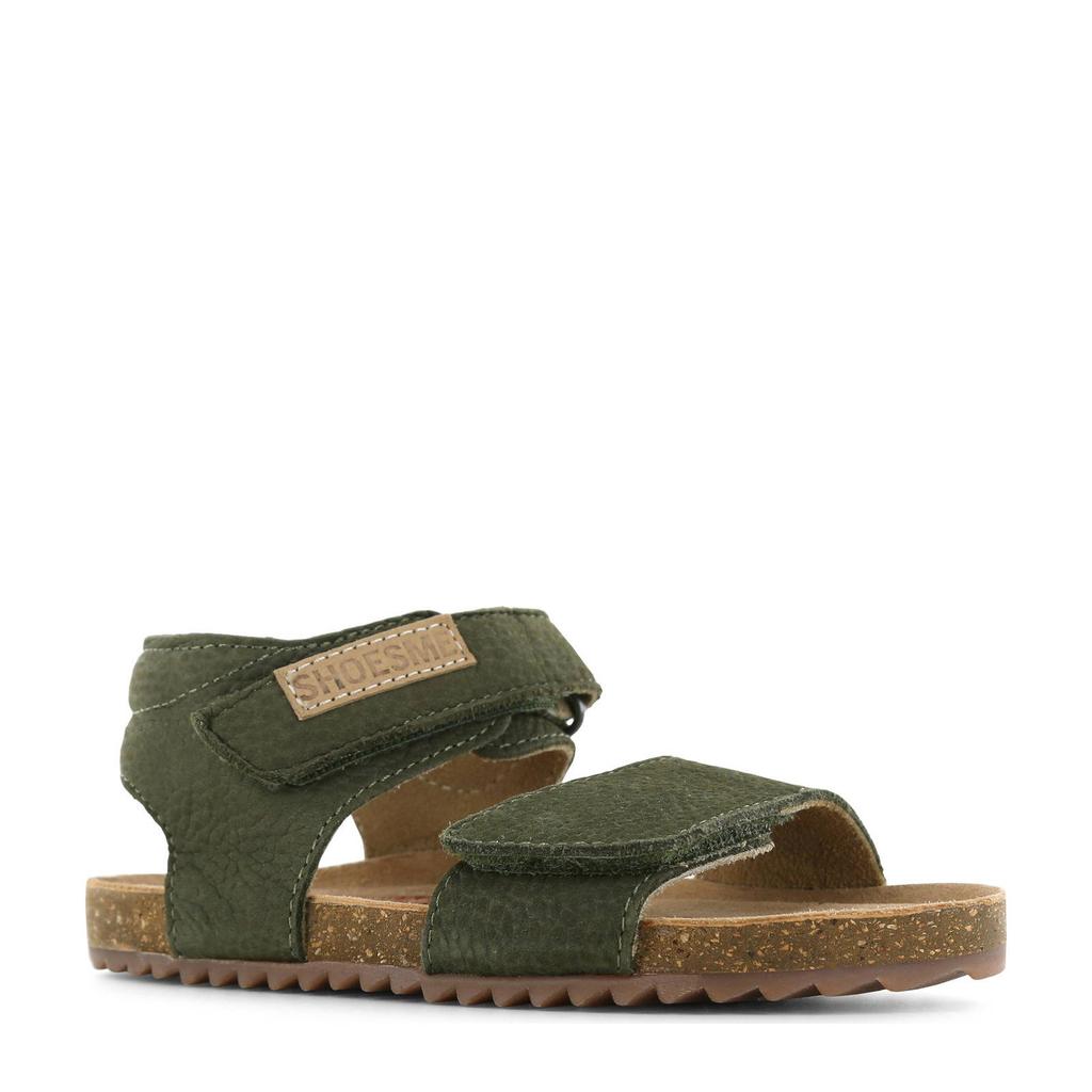 Groene jongens Shoesme suède sandalen van 100% leer met klittenband