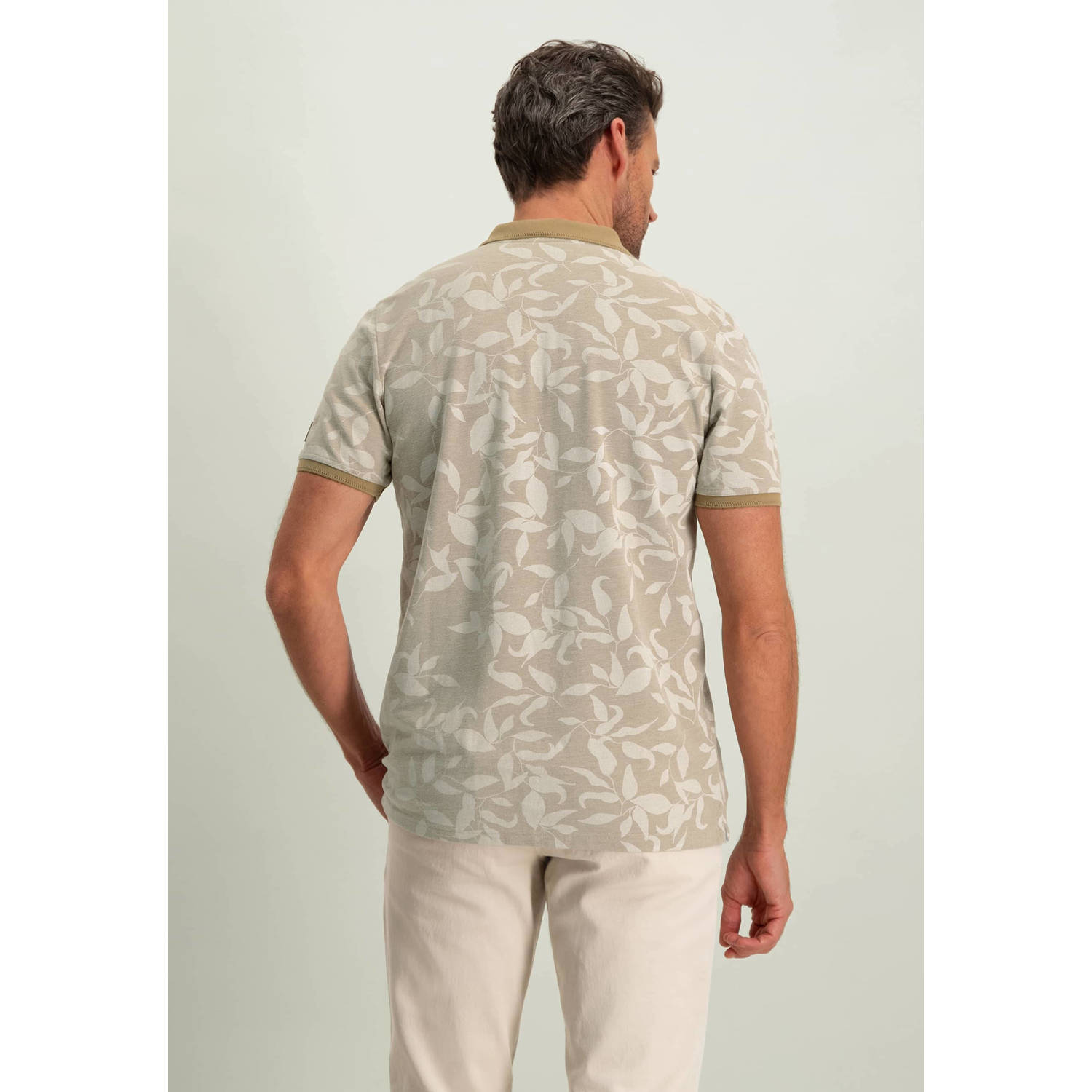 State of Art polo met all over print beige