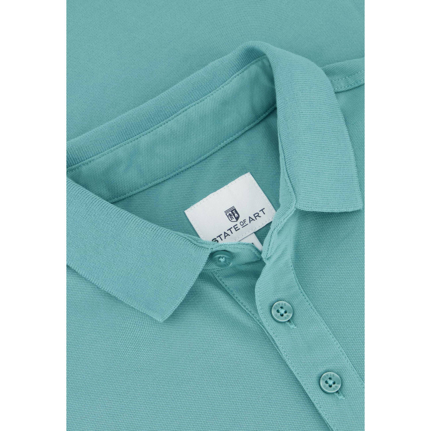 State of Art polo met logo azuurblauw