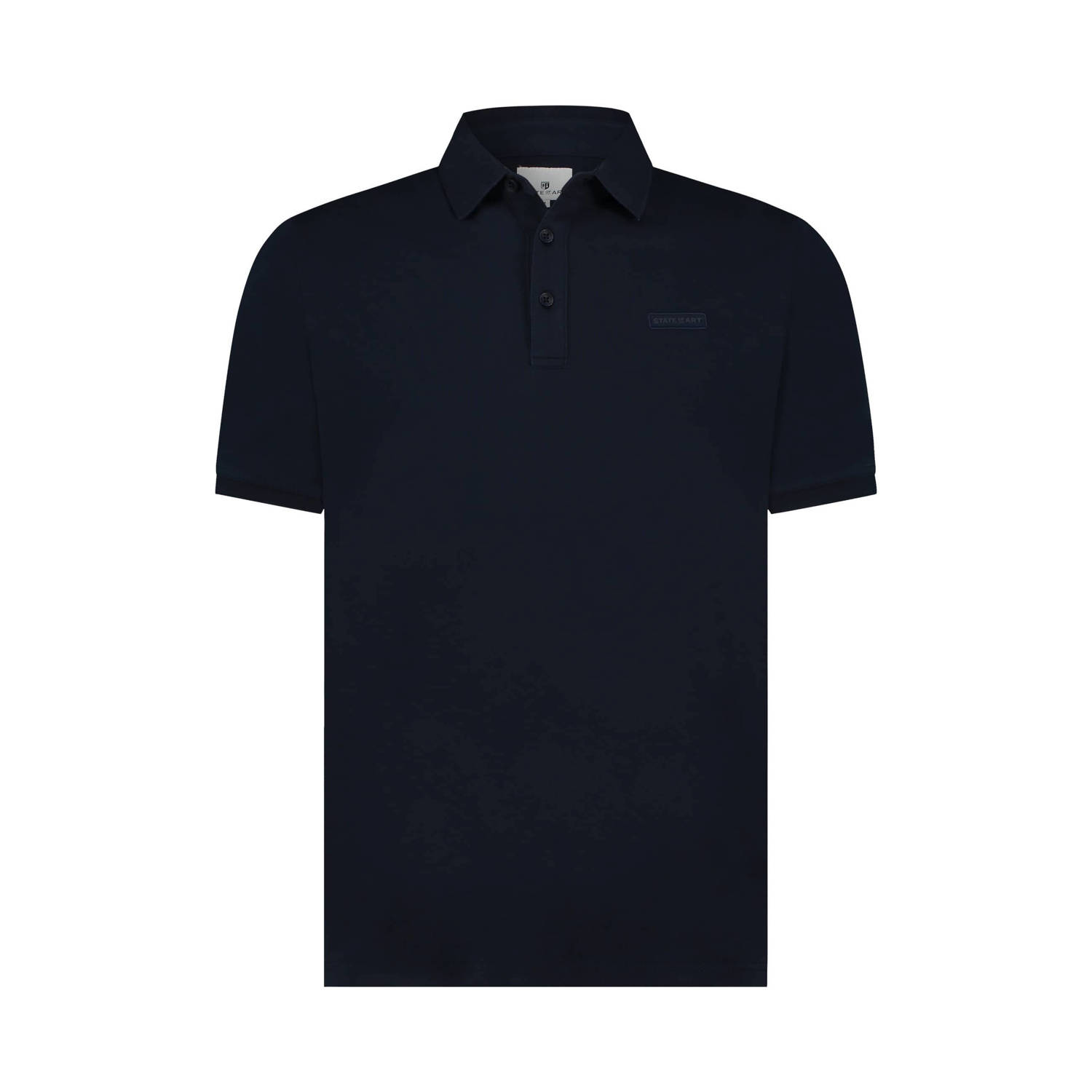 State of Art Klassieke Navy Polo Shirt Korte Mouw Blue Heren