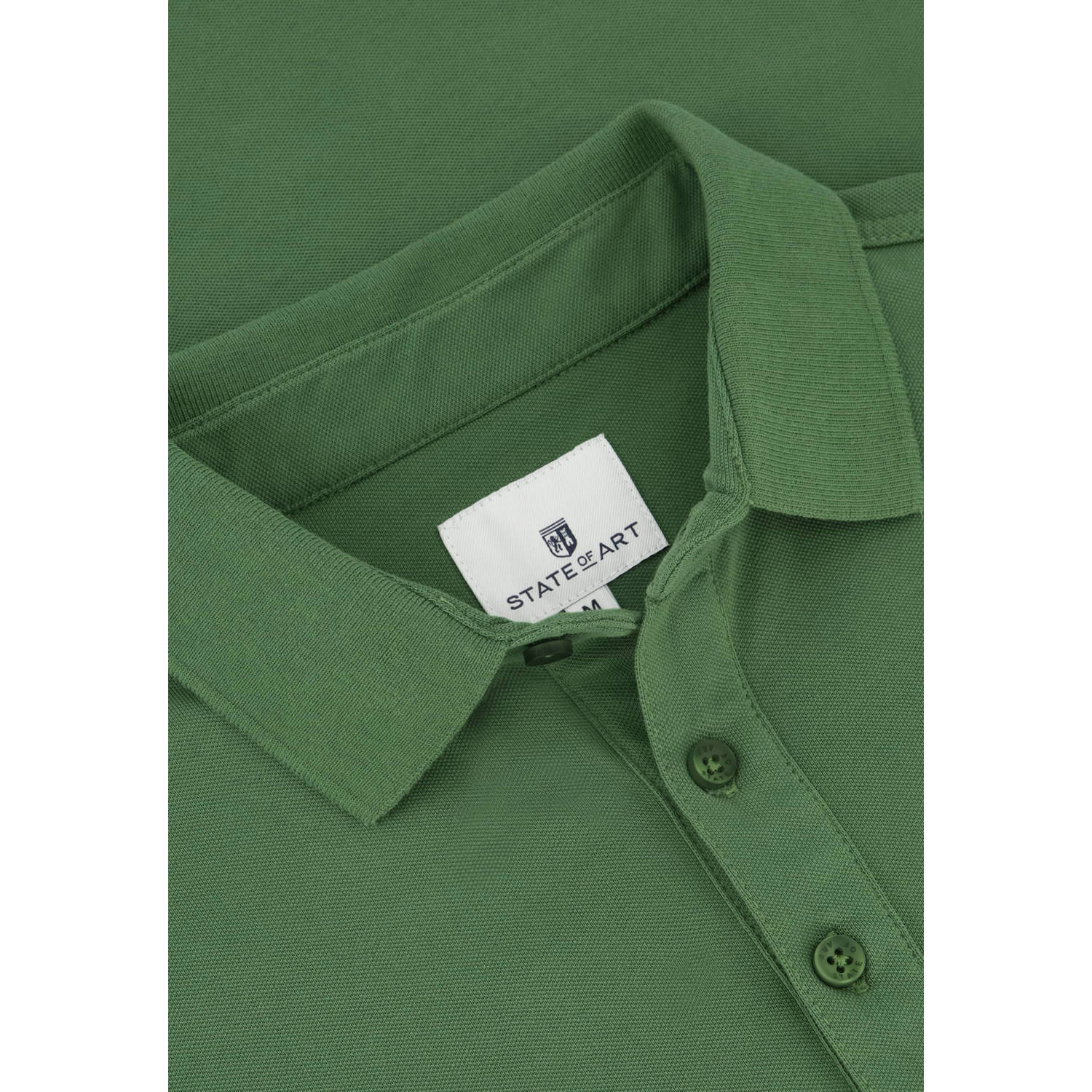 State of Art regular fit polo met logo 3600 bladgroenuni