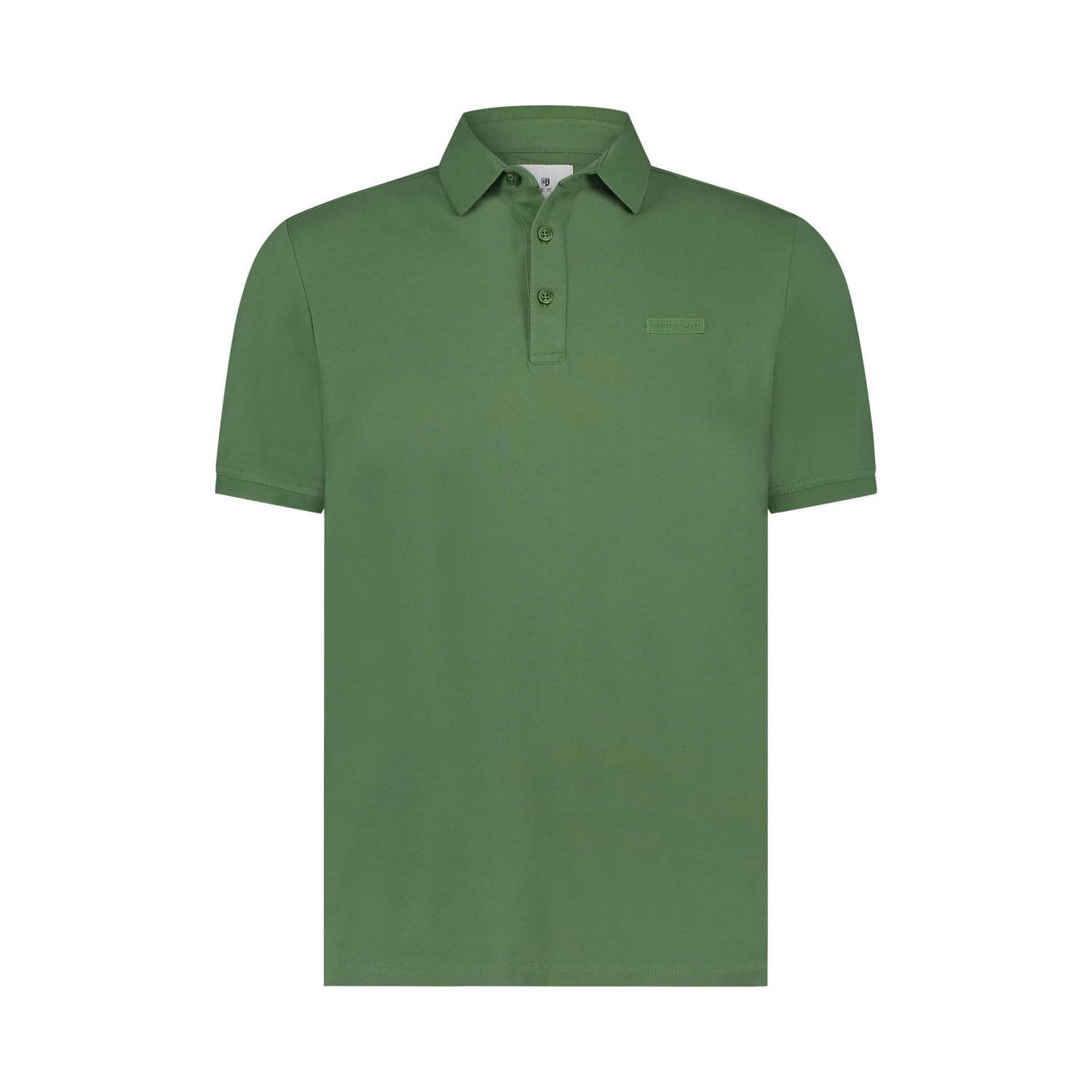 State of Art regular fit polo met logo 3600 bladgroenuni