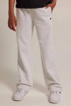 gemêleerde wide leg joggingbroek grijs