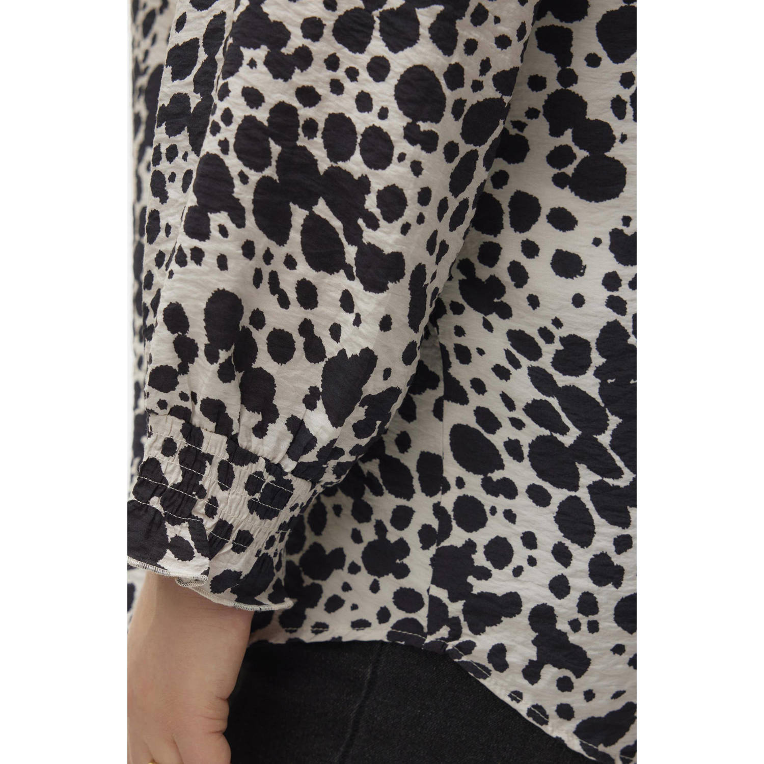 VERO MODA CURVE blouse VMCJOSIE DORA met all over print zand zwart