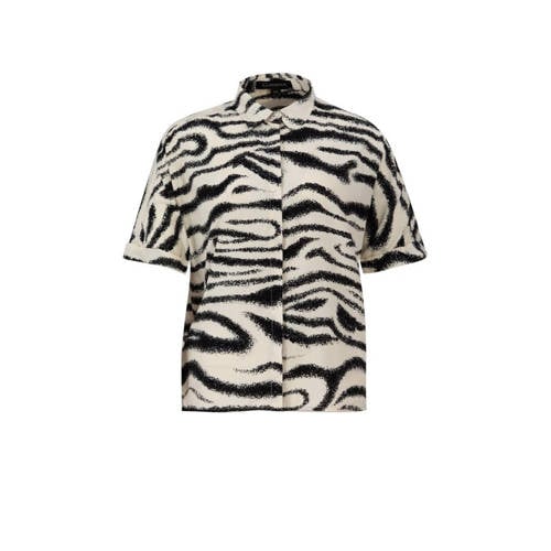 G-maxx blouse Naara met all over print zand/zwart-014001