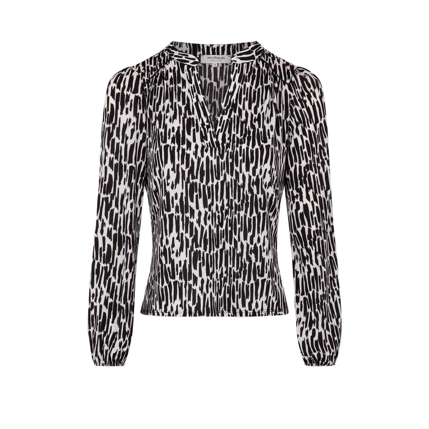 Morgan top met all over print zwart wit